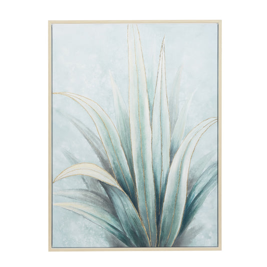 40" x 40" Floral Framed Wall Art with Gold Frame, by DecMode