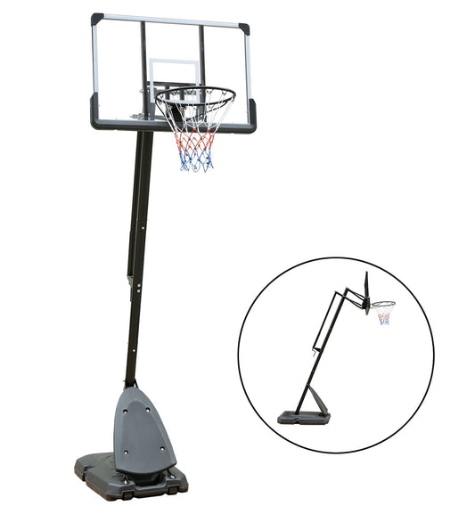 44 Inch Portable Basketball Hoop, 7.5-10ft Height Adjustable Basketball Goal for Kids/Adults Indoor Outdoor, Youth Teenagers Backboard with High-quality materials, Stable Base and Wheels